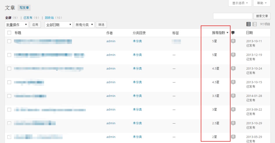 WordPress 自定义文章列表列的实现方法