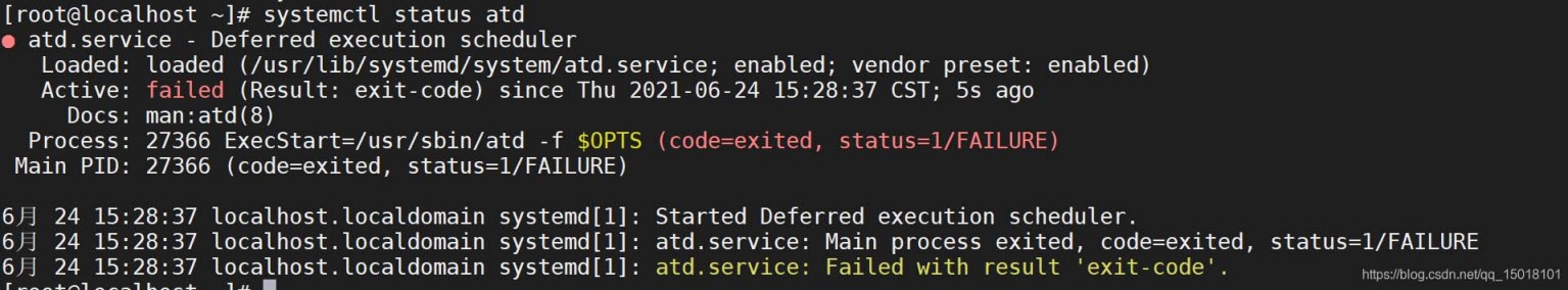 解决atd服务报错Failed with result‘exit-code‘问题