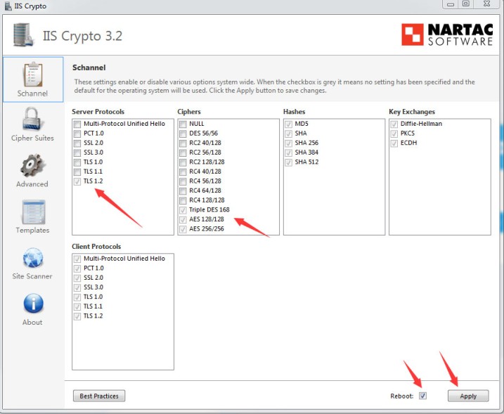 IISCrypto(SSL/TLS一键配置工具) iis服务器如何开启tls v1.2协议