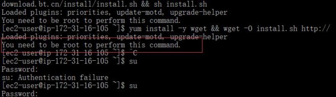 亚马逊EC2在linux 终端 you need to be root to perform this command问题解决