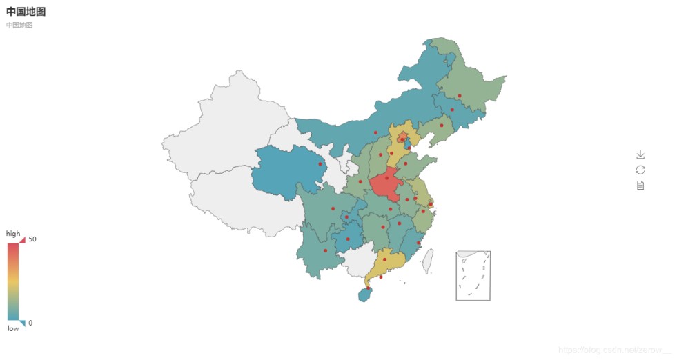 详解python 利用echarts画地图(热力图)(世界地图，省市地图，区县地图)