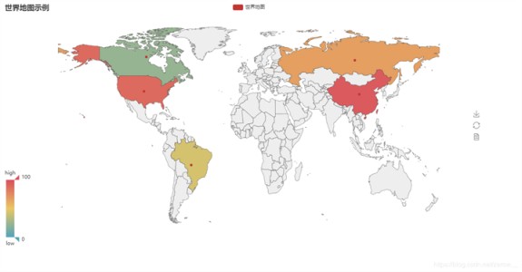 详解python 利用echarts画地图(热力图)(世界地图，省市地图，区县地图)