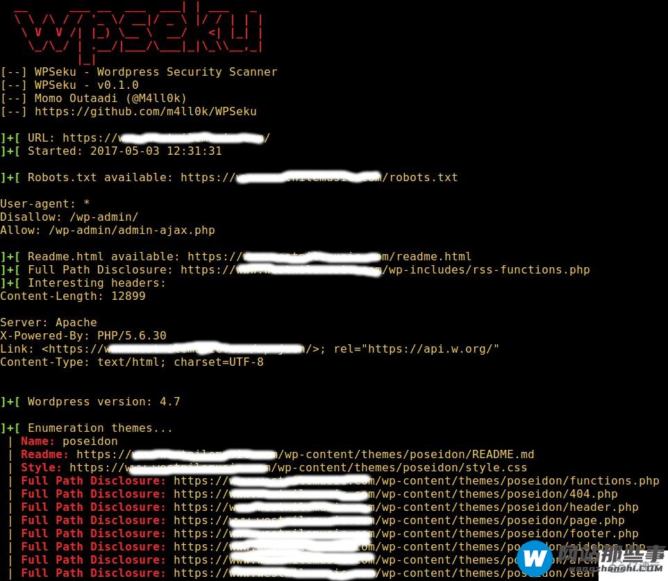 软件使用WPSeku找出WordPress安全问题