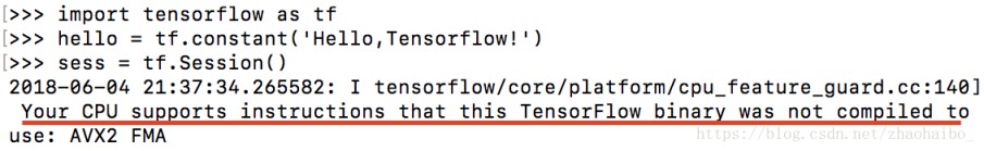 tensorflow/core/platform/cpu_feature_guard.cc:140] Your CPU supports instructions that this T