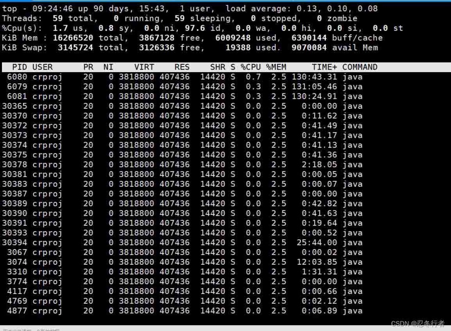 linux的CPU使用率达到100%的快速定位过程